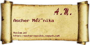 Ascher Mónika névjegykártya